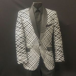 MEN'S MANZIN BLACK & WHITE SEQUENT SPORT COAT